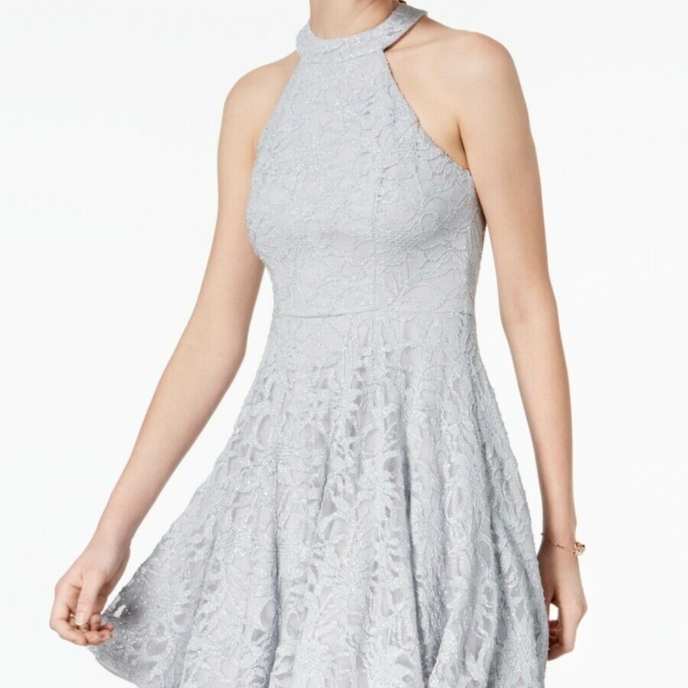 B. Darlin Juniors Purple Lace fit & Flare dress